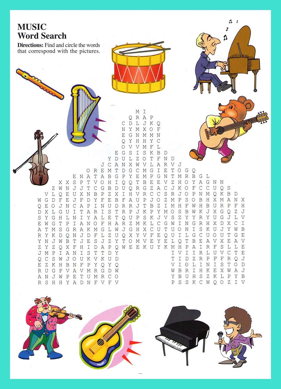 music kids wordsearch