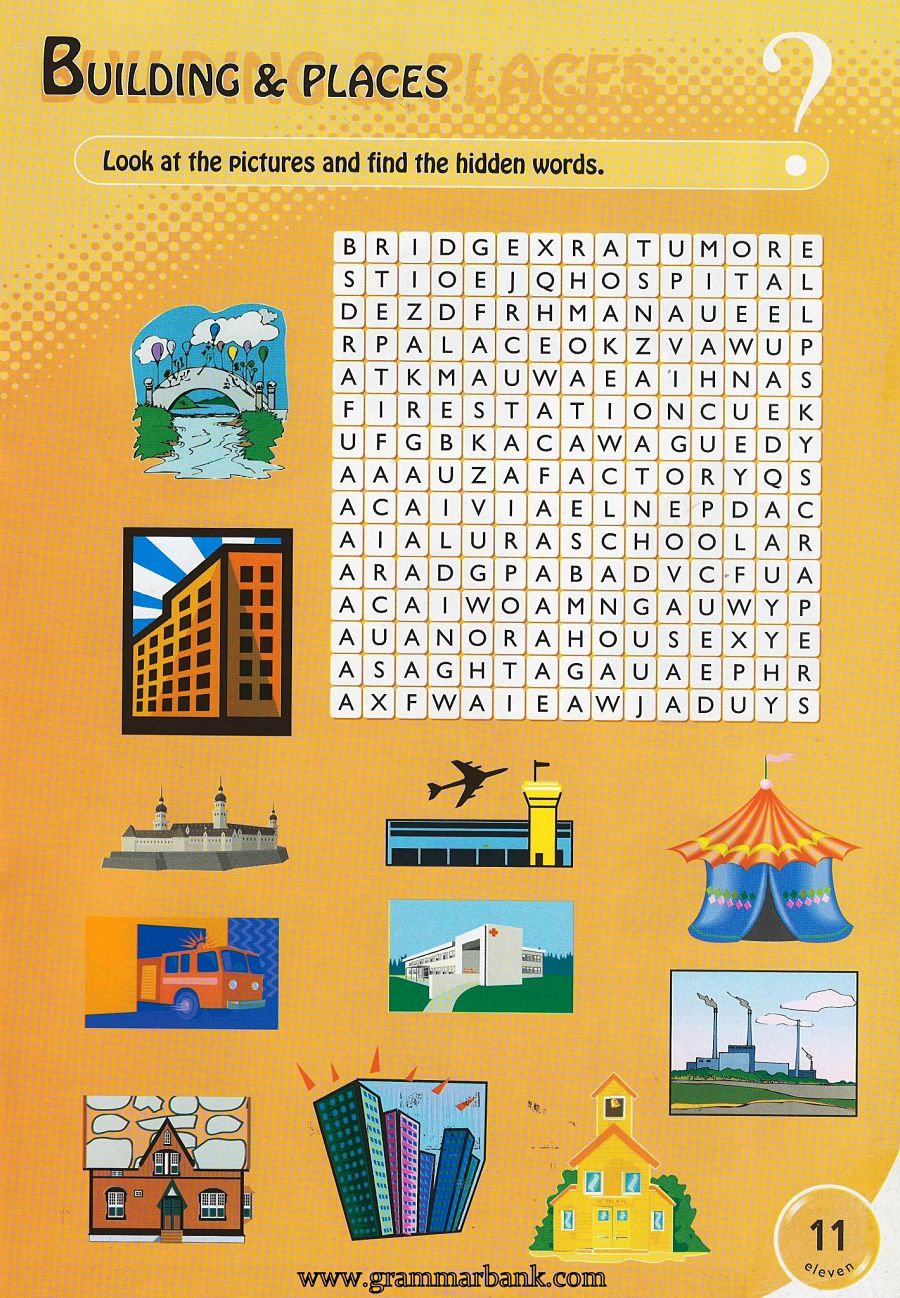 buildings and places wordsearch