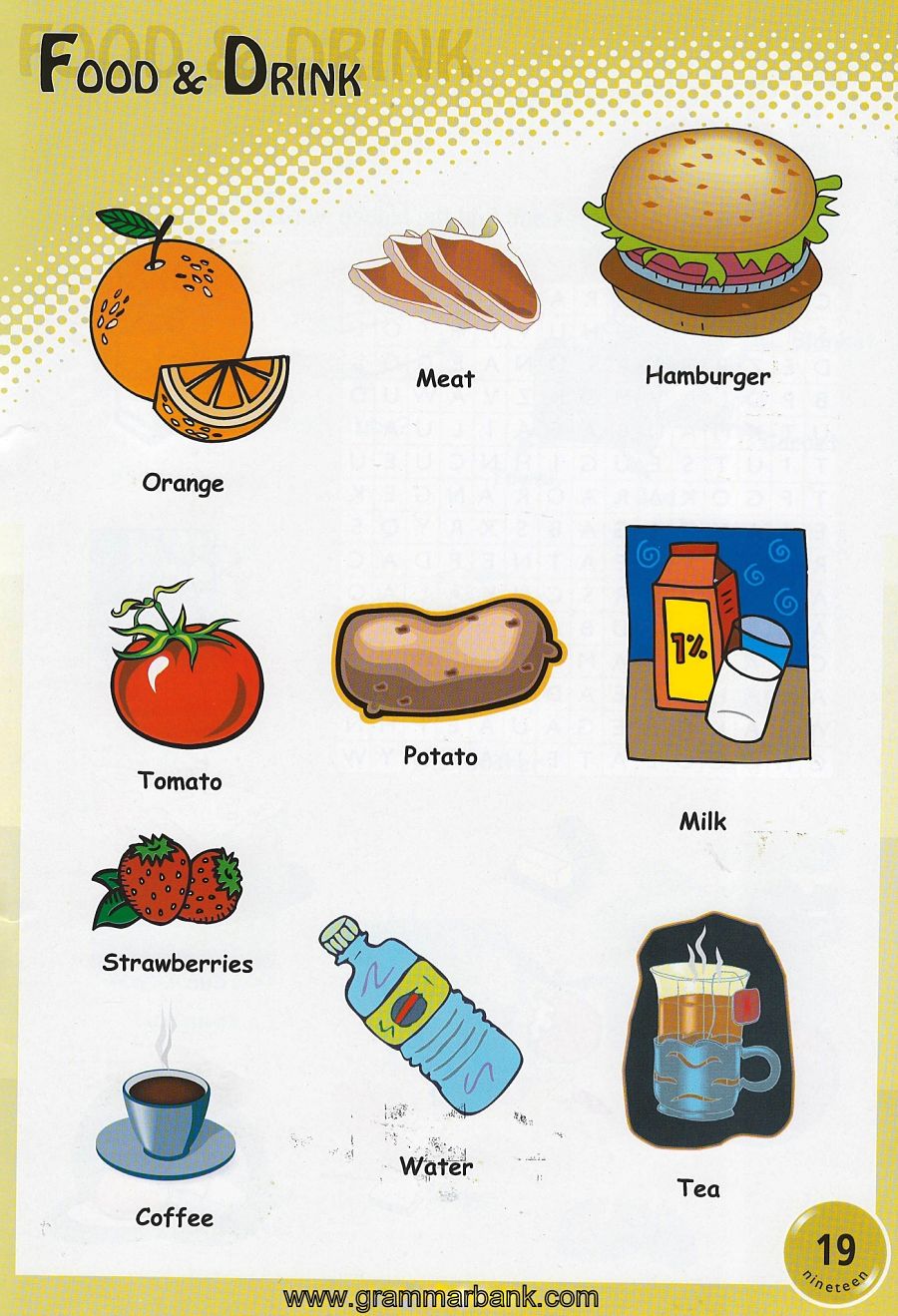 Food and Drinks Picture Vocabulary - GrammarBank