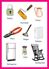 Household Items Color Pictures For Kids