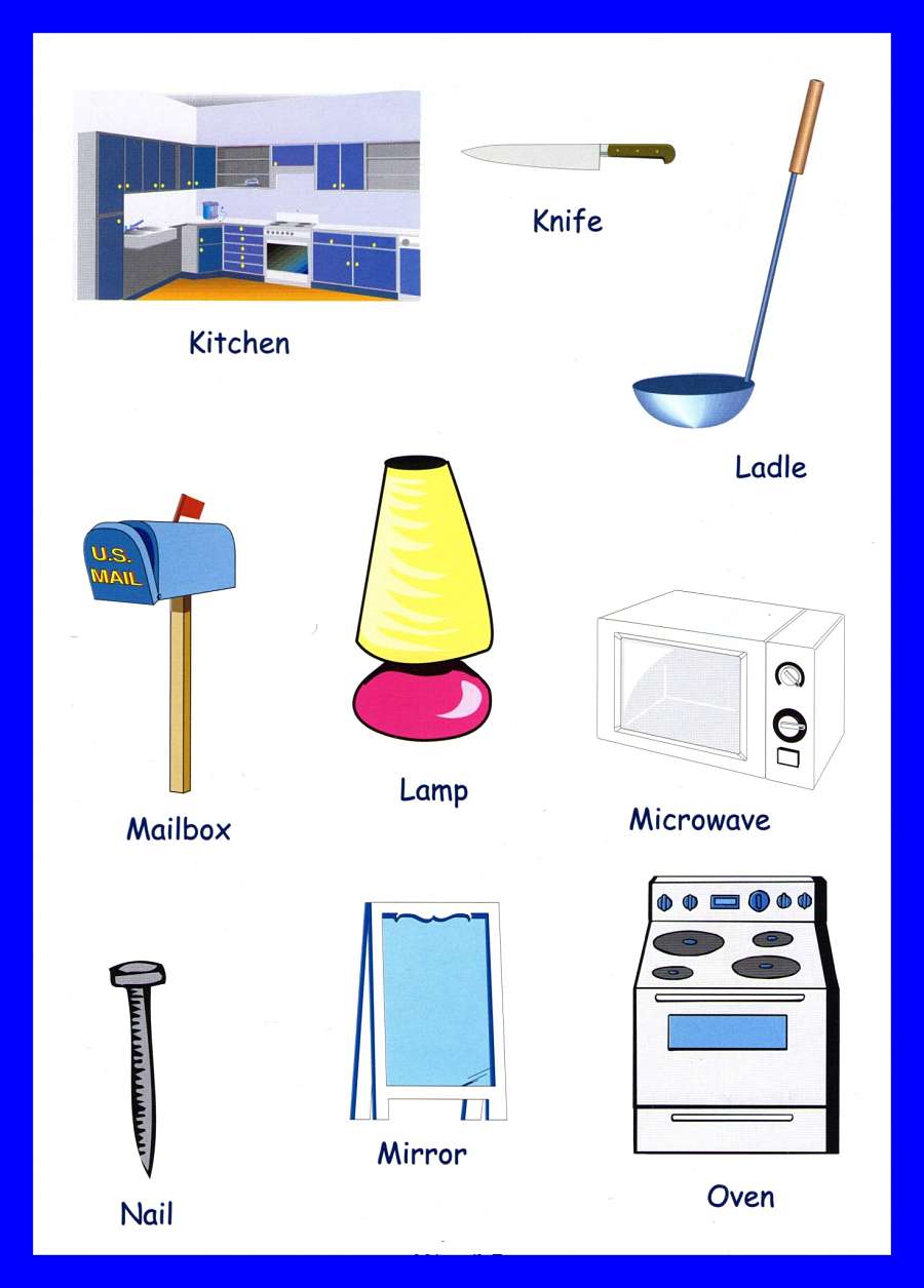 Household Items Vocabulary For Kids