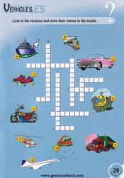 Vehicles Crossword For Kids