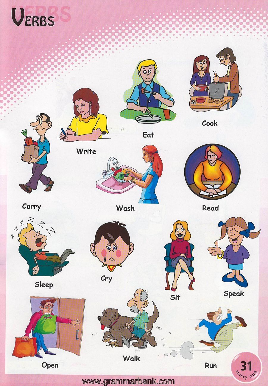Printable pictures of action words