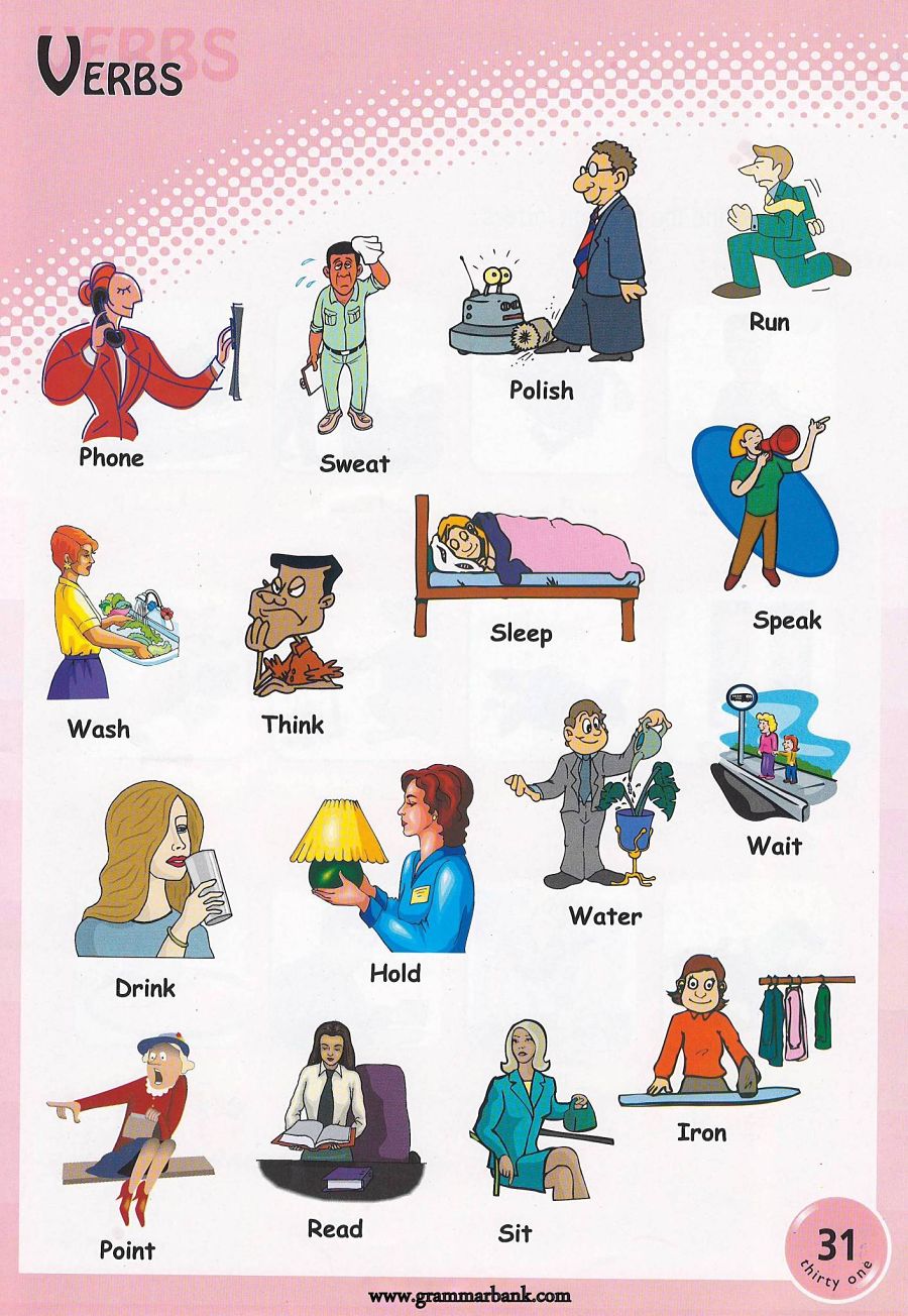 Verbs Pictures To Download And Print