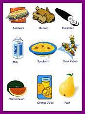 Foods and Drinks Children Vocabulary