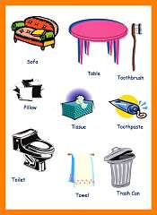 Household Items Picture Vocabulary For Children