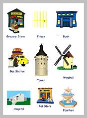 Town Buildings Picture Vocabulary